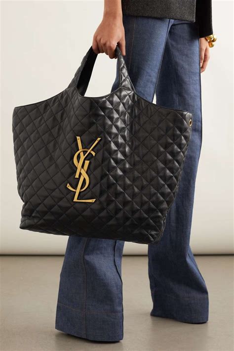 ysl big black quilted bag|yves saint laurent quilted bag.